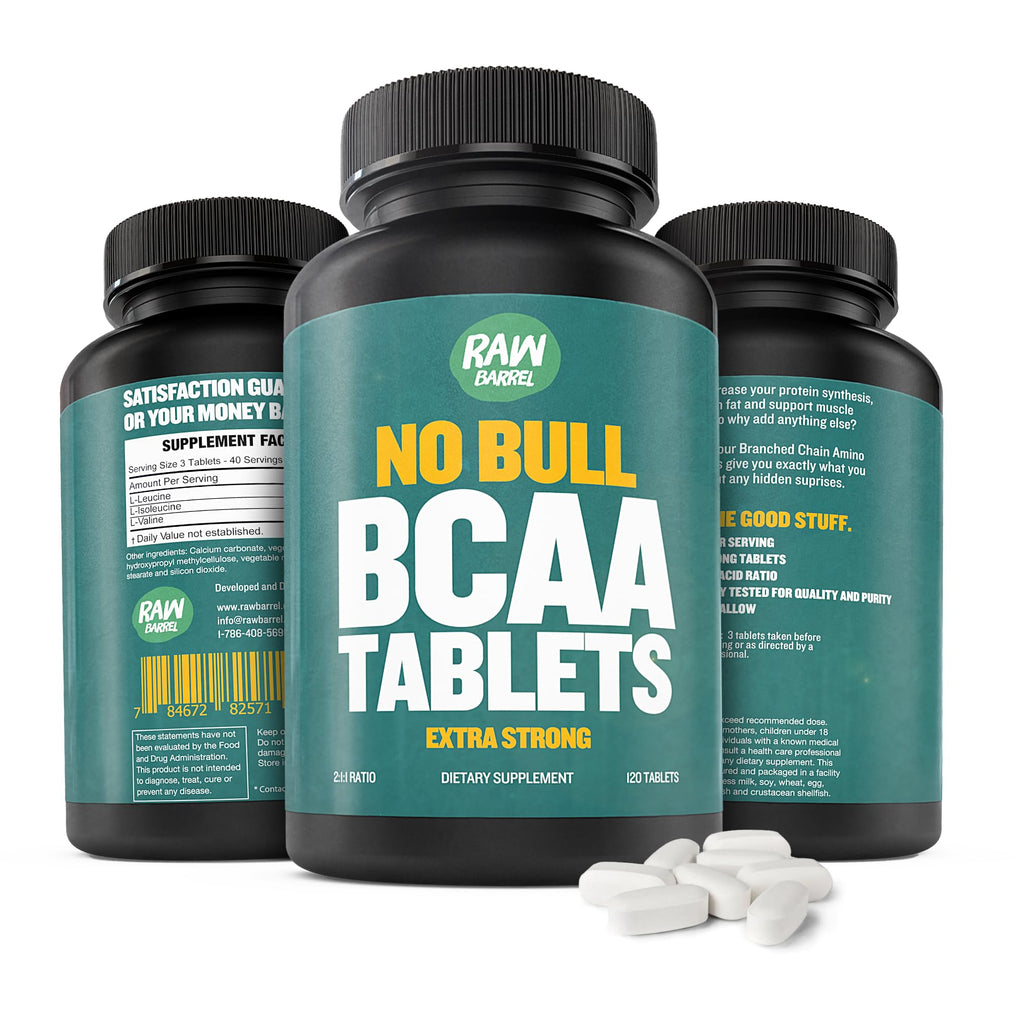 BCAA Tablets 1000 mg - Branched Chain Amino Acids Supplement for Muscle Recovery & Energy - Pre or Post Workout BCAAs for Men & Women - 120 Pills - Natural, Pure, GMO Free