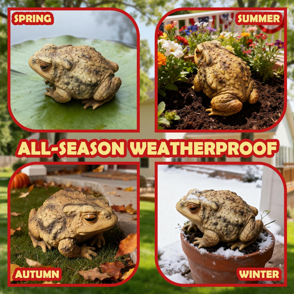 Sunthus Toad Frog Figurine for Outside Garden Resin Statue Outdoor