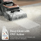 Bissell Free & Clear OXY Carpet Deep Clean Solution, for use in leading upright carpet cleaners, 60oz, Same powerful clean, gentle for families, Hypoallergenic formulation without dyes or fragrance