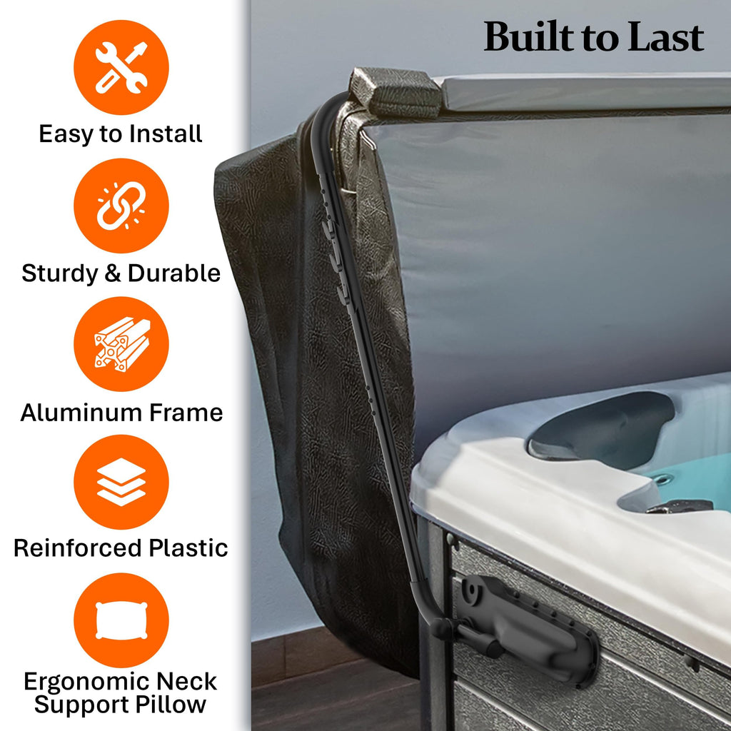 Byers Choice Hot Tub Cover Lifter - 96" to 72" Pivot Top Mount Spa Cover Lift - Adjustable Hot Tub Cover Lift - Fits Most Spa Hot Tubs - Collapsible Spa Cover Lifter - Reinforced Brackets Lift