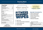 Perfect Velocity Fitness Gym Equipment Wipes - 4 Rolls of 800 Pre-Moistened Cleaning Refill Wet Wipes - For Upwards and Downwards Dispensers
