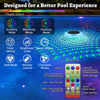 Solar Pool Ionizer Floating Lights: Copper Ionizer with LED Solar Powered Outdoor Waterproof Lighting RGB Color Changing Light with Remote Control for Above Ground Inground Swimming Pool Party Spa