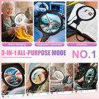 5.0 Upgraded Magnifying Glass Hand Free【12X German Ultra-HD Lens】【Cloud Sponge Neck Protection】 3 Smart Mode Light, All-Purpose Magnifying for Reading, Cross Stitch, Craft Seniors Use (Black)