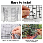 30 Pcs 24'' x 12'' Large Wire Plant Protector from Animals With Metal Cover, 10 Pack Metal Plant Cage Chicken Wire Cloche with 10Pcs Metal Covers to Keep Animals Out, Garden Protection Bunny Barricade