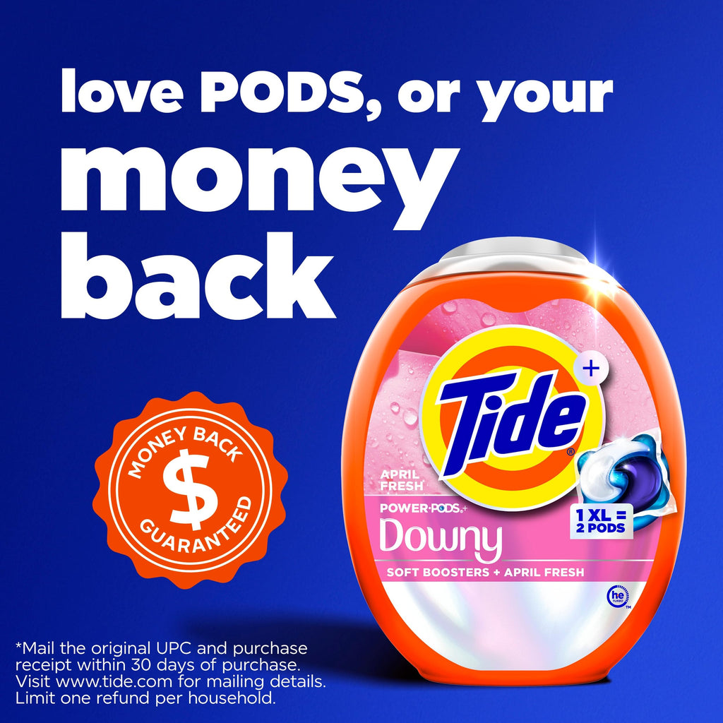 Tide Power PODs + Downy Laundry Detergent Pods, 45 Count, Soft Boosters + April Fresh
