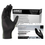 AMMEX Black 3 mil Nitrile Disposable Gloves Latex Free Medium Case of 1000