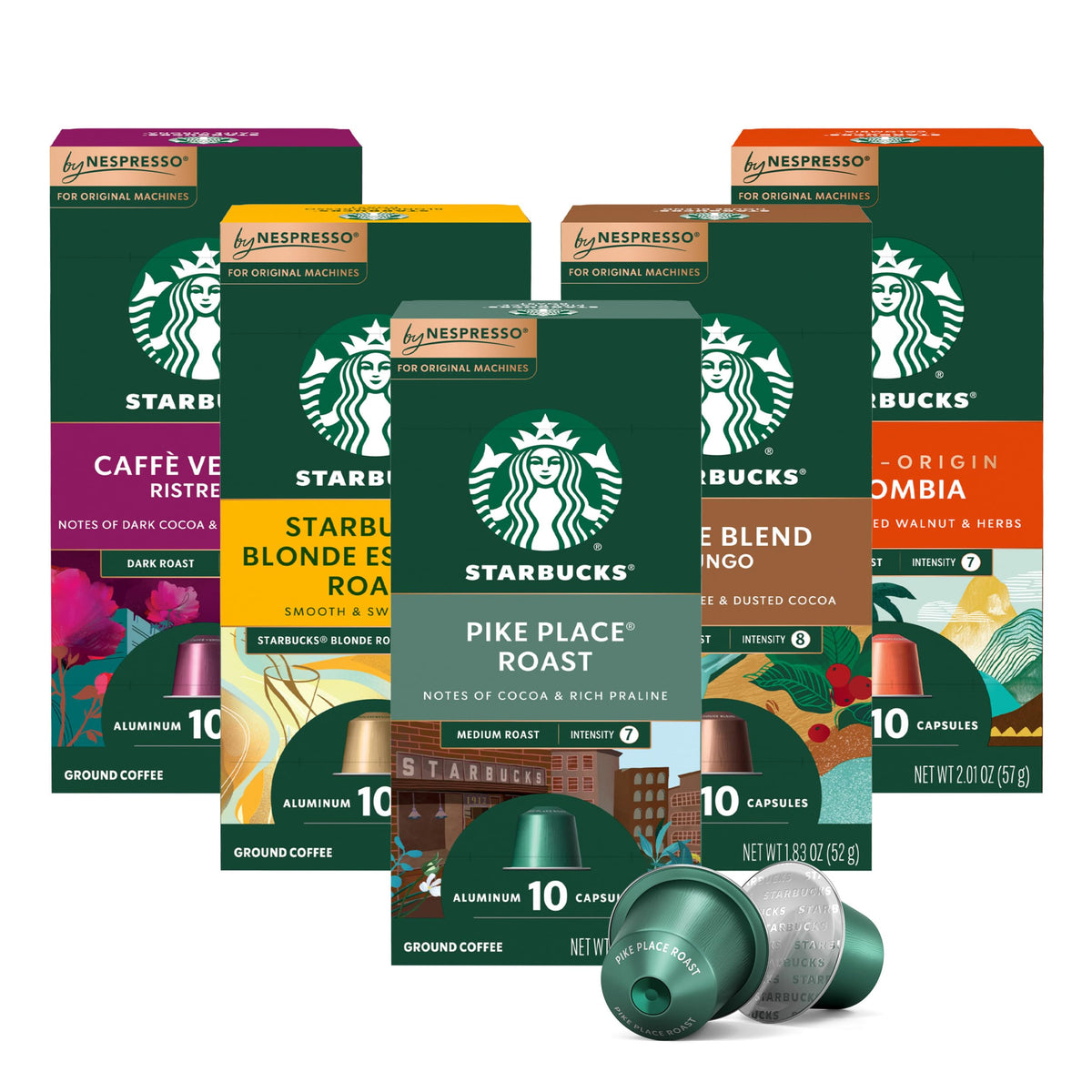 Starbucks by Nespresso Original, Variety Pack Coffee, 50-count