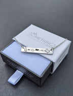 Personalized Long Distance Necklace Custom State Country Engraved Bar Pendant Stainless Steel Adjustable Cable Chain Jewelry for Couples Family Friends Deployment Relationship Keepsake