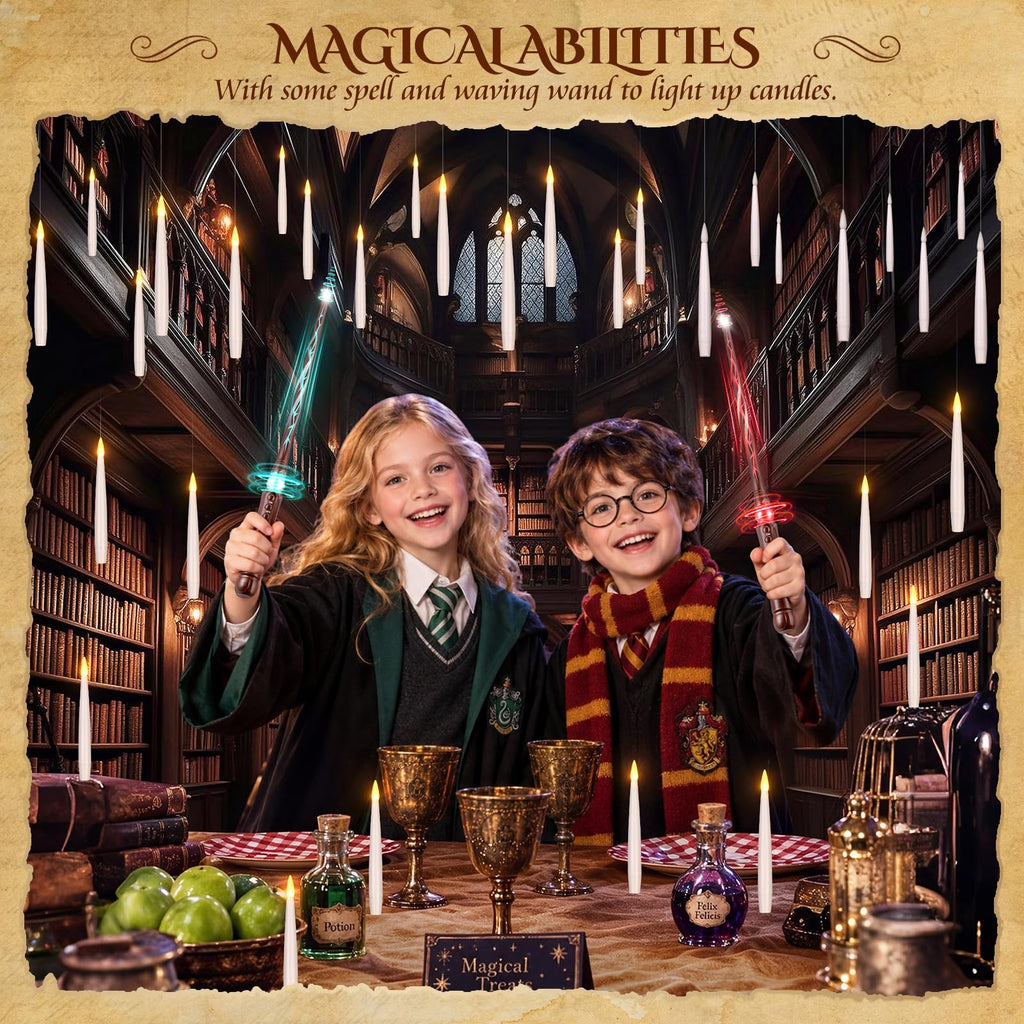 OCATO Upgraded 20Pcs Floating Candles with Wand for Halloween Decorations