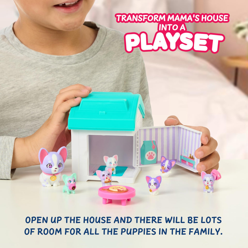 Little Live Pets Dog House Playset Bundle, Mama Surprise Families Frenchie and Spaniel Collection, Interactive Fold-Out Dog Playset Toy for Kids 5+