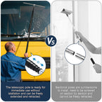 Eahwey 12-51’’ Telescopic Window Squeegee for High Windows, 2-in-1 Window Cleaning Kit with Extra Silicone Blade & Hook, Professional Squeegee for Shower Glass Doors (Window Squeegee Set)