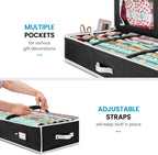ZOBER Wrapping Paper Storage, Gift Wrapping Organizer Storage, Black/White