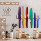 Astercook Knife Set, 12 Pcs Color-Coded Kitchen Knives Set, 6 Color Anti-Rust Coating Stainless Steel Chef Knife Sets with 6 Blade Guards Dishwasher Safe, Perfect Holiday Gifts for Kitchen