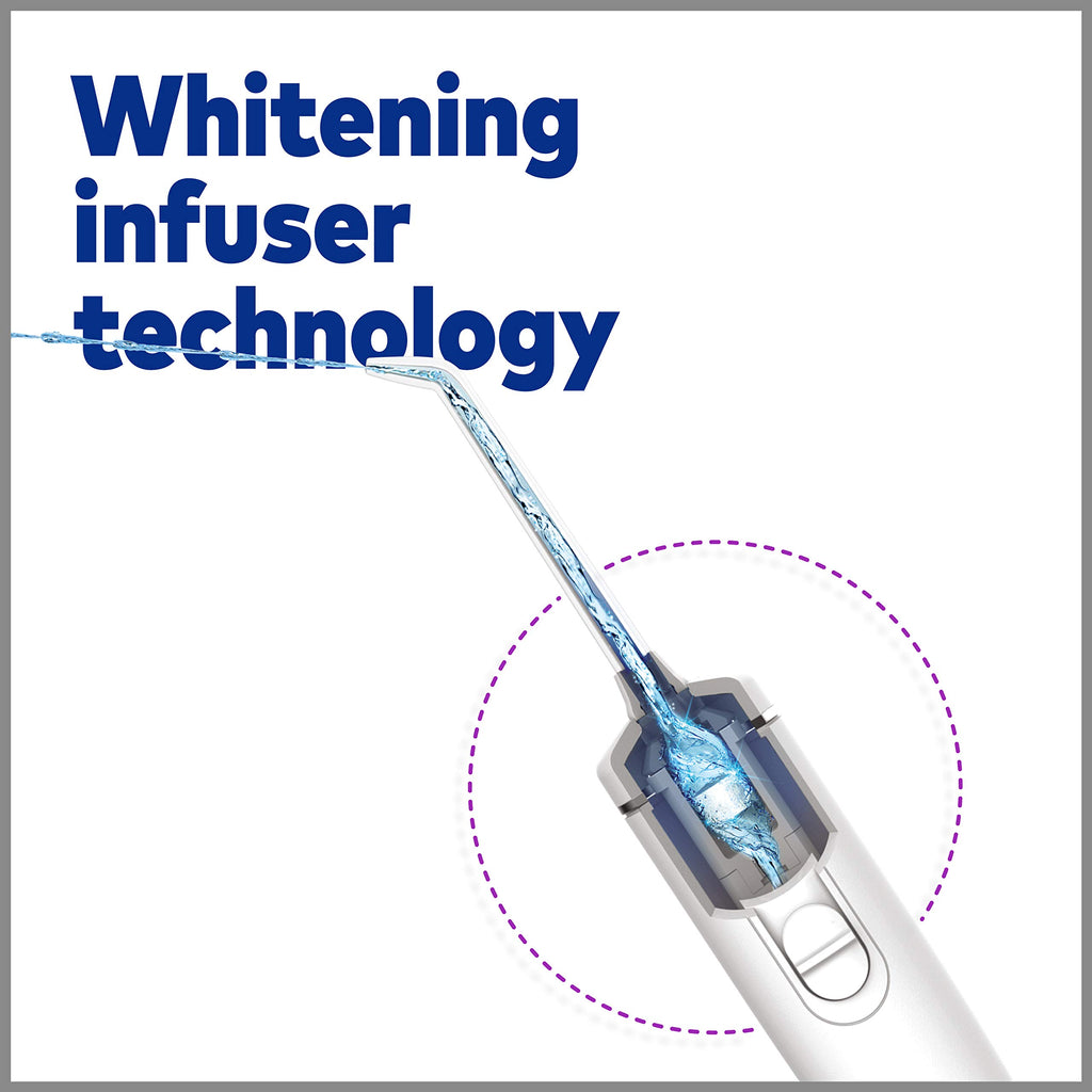 Waterpik Whitening Professional Water Flosser, Electric Power With 10 Settings, 30 Whitening Tablets, Whitens Teeth Gently, White WF-05