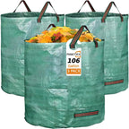 RISETEX 3-Pack 106 Gallon Standable Reusable Leaf Bags with Handles