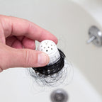 TubShroom Toss 21pk Disposable Bath Tub Drain Strainers - Hair Catcher Snare for Shower Bathtub to Prevent Clogged Drains, Traps Human and Pet Hair, One Year Supply (White)
