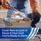 Reynolds Wrap Non Stick Aluminum Foil, Nonstick Aluminum Foil Roll, Prevents Food Sticking and Messy Cleanup, Great for Covering Casseroles and leftovers, 43.33 Yards x 12 Inches, 130 Sq.Ft.