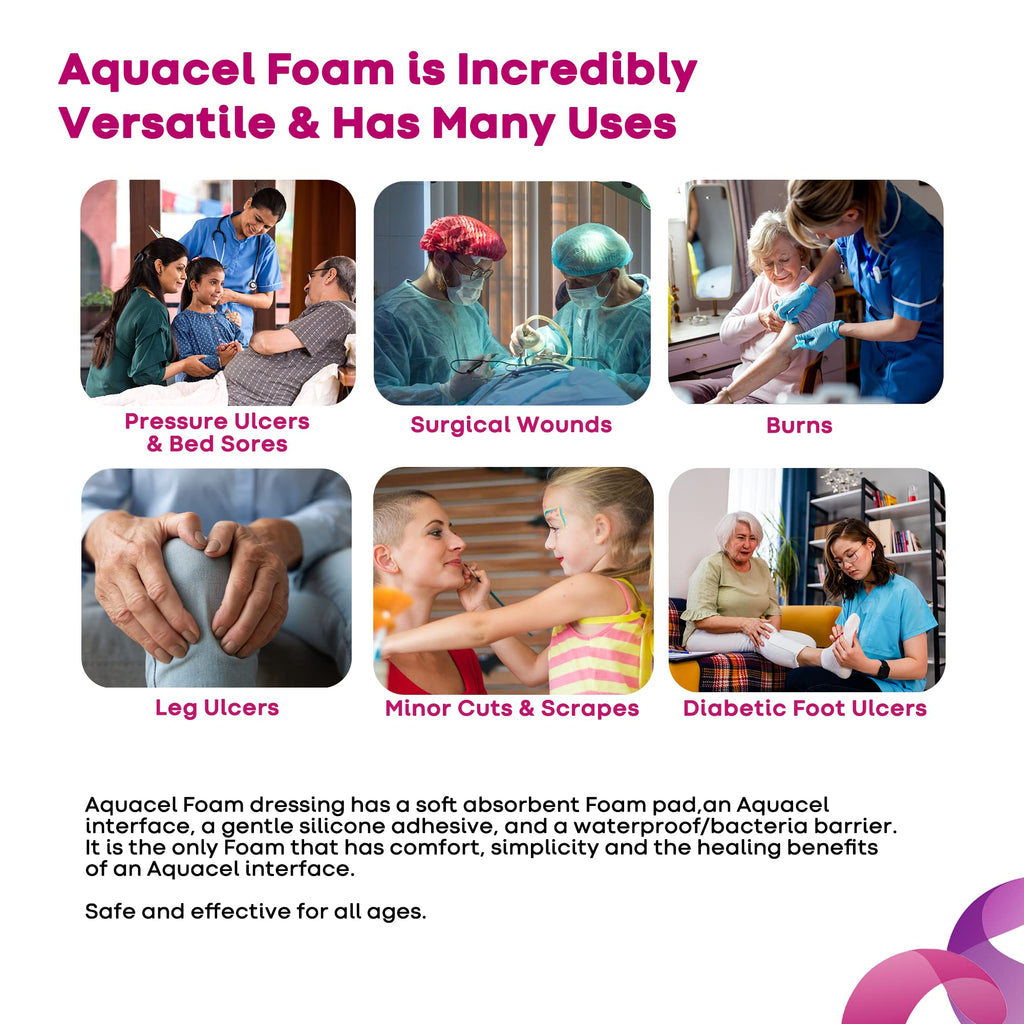 ConvaTec AQUACEL Extra 4"x5" Hydrofiber Absorbant Dressing for Moderate to Highly Exuding Wounds, Non-Woven Two-Dimensional Strengthening Fibers, Rectangle, 10ct Box