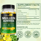 Mullein Gummies for Lungs, Mullein Extract for Smokers - Support Lung & Respiratory Health, Soothes Throat Irritation, Boost Immune - Mullein Leaf Extract for Lungs, Breathe Easier (2 Pack)