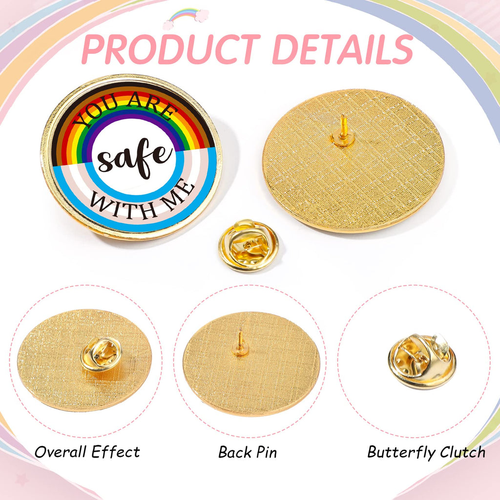 Junkin You Are Safe with Me Enamel Pins Rainbow Lapel Pride Pins Lgbtq Supports Badge Pride Accessories Cute Brooch(200 Pcs)