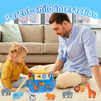 KMTJT Toddlers Wooden Noah's Ark Toy for 1 2 3 Boys Girls Baptism Gifts