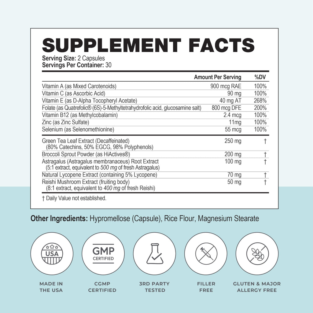 Papillex Dietary Supplement Tablets All Natural Immune Support - Immunity Defense - Best Immune System Booster - Organic 60 Capsules Bottle (Single Bottle)