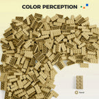 HUIZDQ 500 Piece Classic Building Bricks and 1 Gray Baseplate, 2x4 Bricks Bulk Creative Building Toys, Blocks Bulk for Kids Ages 6+, Sand