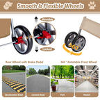 Azaeahom Pet Stroller, 4 Wheels Pet Strolling Cart for Medium/Small Dogs and Cats, Foldable Cat Jogger/Dog Stroller with Cup Holder, Storage Basket, Breathable Mesh, All-Season Pet Carrier, Khaki