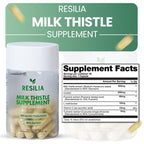 Resilia Milk Thistle Silymarin – 300 mg Supplement with Dandelion, Vitamin C, Inositol, Pueraria Root & Turmeric Extract, Antioxidant-Focused Plant Formula, 30 Vegetarian Capsules