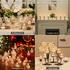 Rechargeable Flameless Tea Lights Candles with Charging Station Remote 6Pcs