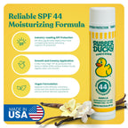 Rubber Ducky | Lip Balm with SPF 44, Water Resistant Sunscreen Lip Balm | Vegan, Untinted, Vanilla Flavor, with Vitamin E | All Season - Broad Spectrum Sunscreen for Lips