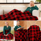 Electric Heated Sherpa Buffalo Plaid Christmas Throw 8 Heating Levels