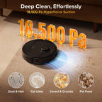 roborock Qrevo S Pro Robot Vacuum and Mop, 18,500Pa Suction, Multifunctional Dock with 167℉ Mop Self-Cleaning, Smart Obstacle Avoidance, Anti-Tangle Brush, Liftable Spinning Mop, Black