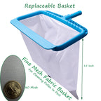 DABOVIN Professional Pool Bottom Skimmer Net for Cleaning Pollen Bugs, Ultra Fine Mesh Leaf Rake with Sturdy Plastic Frame