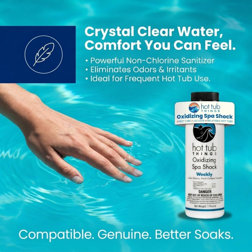 Hot Tub Things Oxidizing Spa Shock, Clears Cloudy Water, Eliminates Odors, Improves Freshness, Prevents Organic Residue Buildup, Water Treatment for Swimming Pools, Home Spas, & Hot Tubs, 1 lb