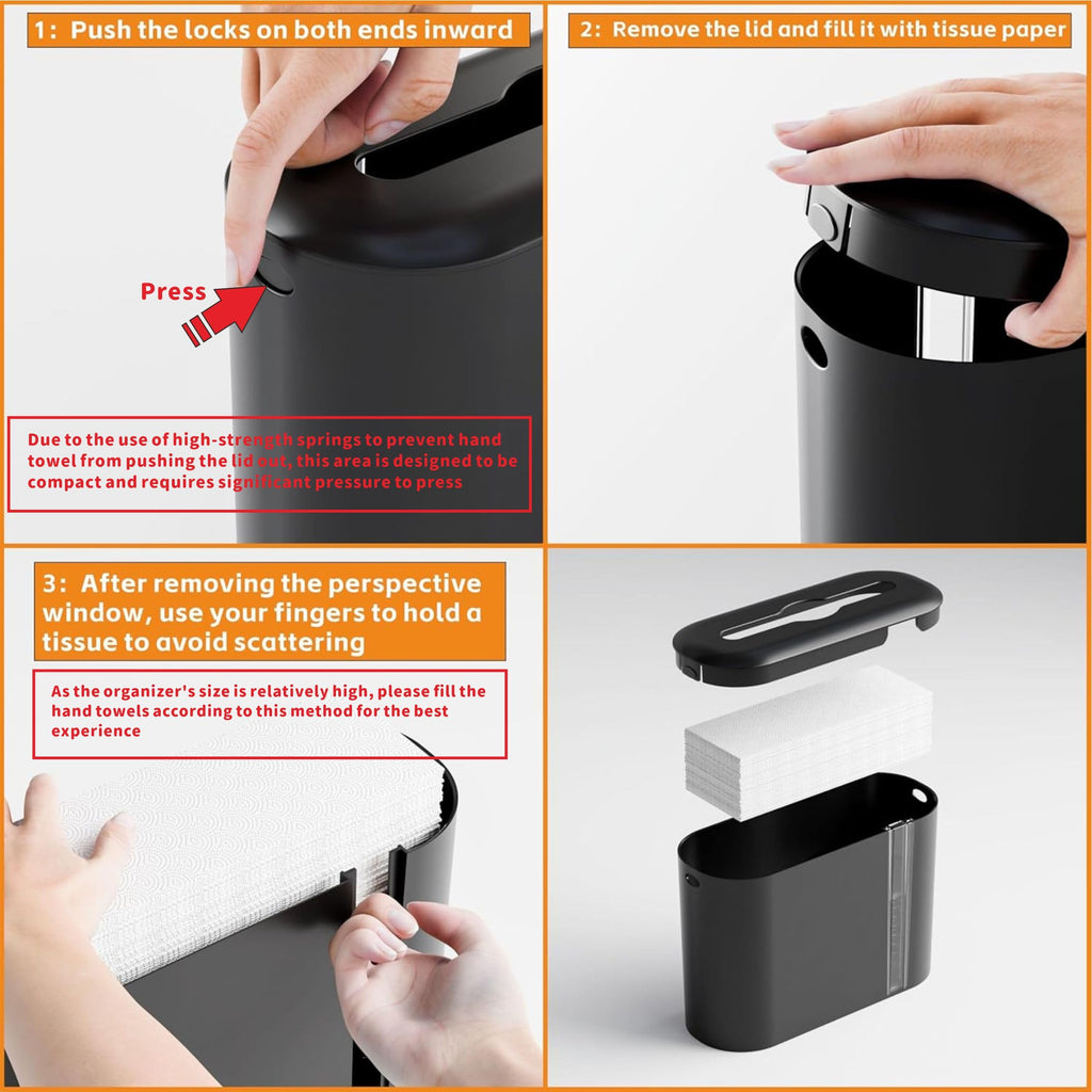 Yieach Touchless Paper Towel Dispenser for Countertop,Home,Bathroom and Kitchen,Black Commercial Multifold Paper Towel Dispenser for Z-fold,Folded,Trifold,Napkin,C fold,Tri Fold Hand Towels Holder
