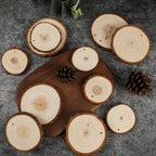 SENMUT Wood Slices 3.5-4.0 Inch Natural Rounds Unfinished Wooden Circles