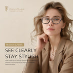 FancyFlower Cateye Reading Glasses for Women - Mocha Muse 1.5x Readers