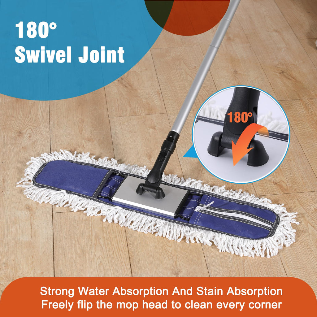 CLEANHOME 24" Commercial Dust Mop for Floor Cleaning Heavy Duty