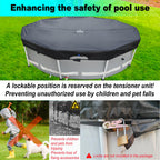 SIHAIAN 16Ft Round Pool Cover, Prevents Water Accumulation Above Ground Pool Cover, Quick Installation and Removal One-Piece Pool Cover, Lockable, Windproof, UV-Resistant, Tear-Resistant Solar Cover