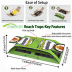 Cockroach Traps,Roach Traps,Cockroach Bait,Roach Motel,Child & Pet Friendly (10 Pack)