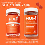 HUM Hyaluronic Glow Hydrating Skin Care Supplement, with Low Molecular Hyaluronic Acid, Vitamin C from Amla Fruit, and Vitamin E, Antioxidant Support for Skin Hydration, Tangerine, 60 Vegan Gummies