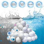 Fwxdbwyl 1.54 Lbs Pool Filter Balls for Sand Filter, Eco-Friendly Filter Balls Replace 50 lbs Pool Filter Sand, Lightweight and Reusable Fiber Ball, Pool Filter Media Balls for Swimming Pool