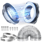 VOXWELLY Magnetic Dryer Vent Coupling Easy to Clean Quick Connector Airtight Seal Dryer Vent Connector Kit Including a 2.6ft 4" Duct and two Clamps, DV180