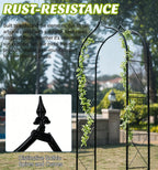 Metal Garden Arbors 8Ft Thickened Arch Trellis for Climbing Plants