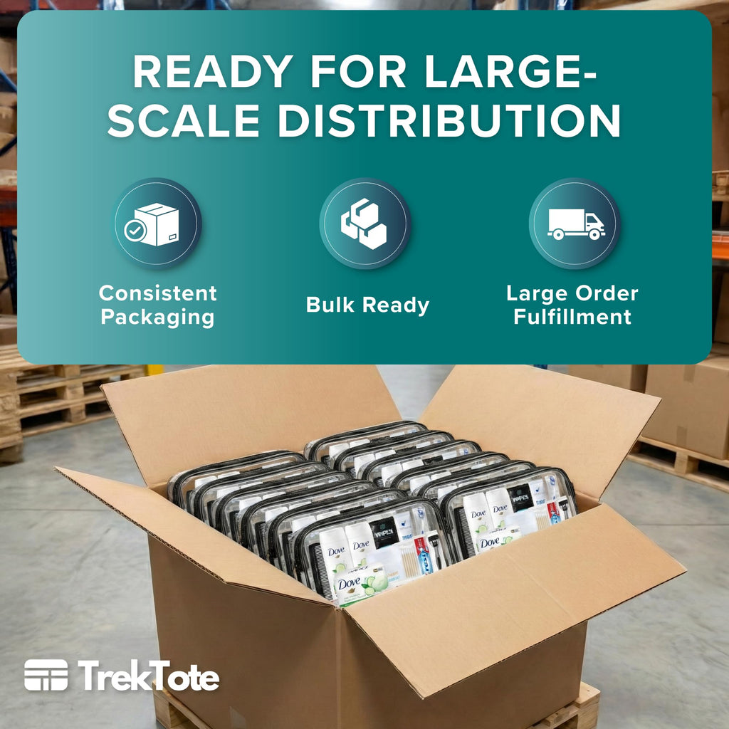 TrekTote 20 Piece Unisex Travel Hygiene Kit with Toiletries & Personal Care Essentials, TSA-Compliant, Individual and Bulk Packs Available