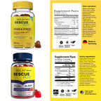 Bach RESCUE Plus Sleep Gummies with 5mg Melatonin/dose [and] Bach Plus Mood & Stress Support Gummies with Key Nutrients and Botanicals - 2PK Dietary Supplements, 60Ct Each
