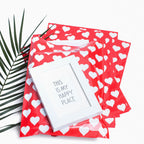 Choice Marts Red Merchandise Bags With White Hearts 100 Count 9"x12" Size 1.5Mil Thick Glossy Valentine Bags