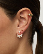 PAVOI Stud Earrings for Women, 925 Silver, Yellow Gold, Size 14 Millimeters
