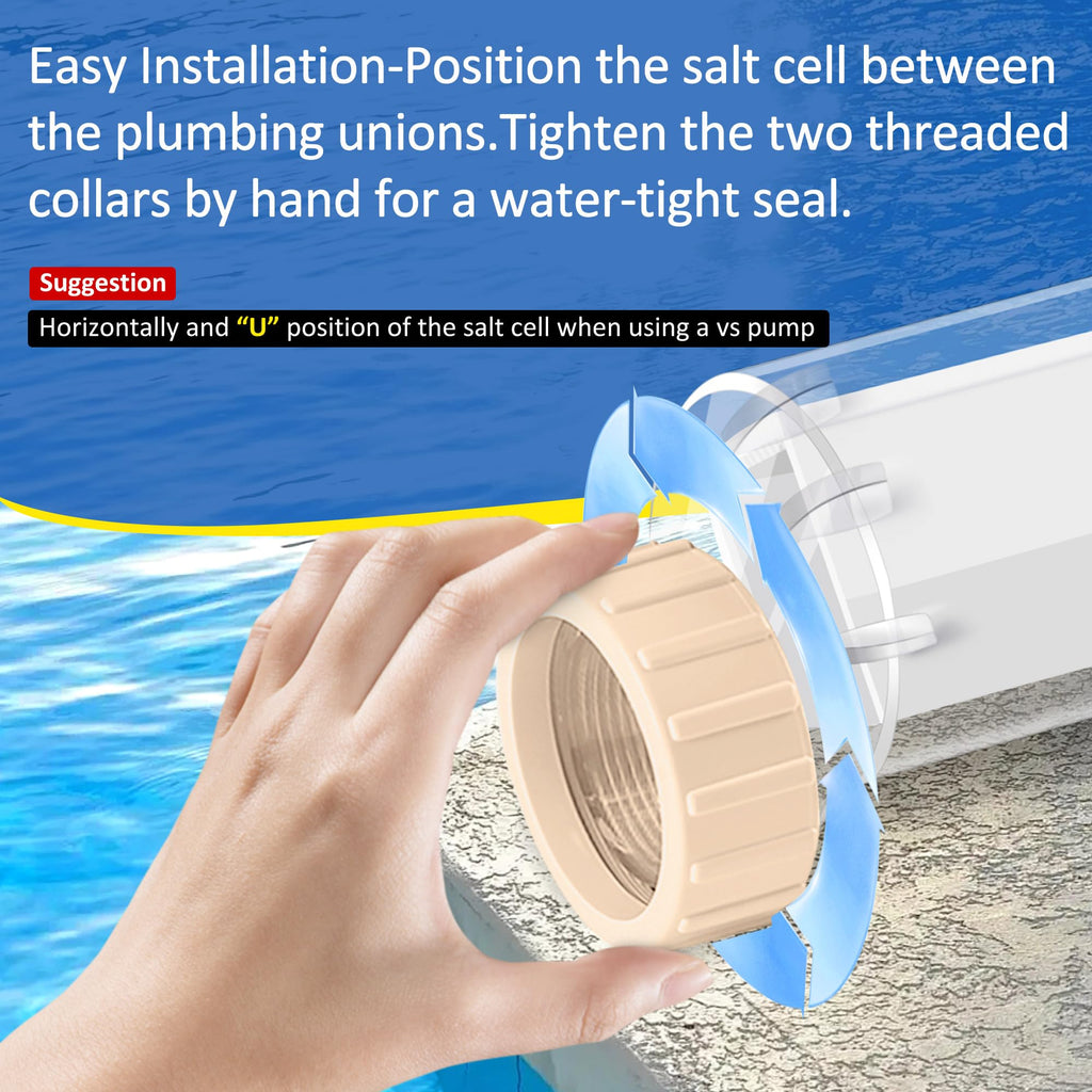 Salt Cell for Pool - Fits for Hayward Salt Cell T-9, up to 25,000 Gallon In-Ground Swimming Pools, Clear Case, 2-Year Warranty